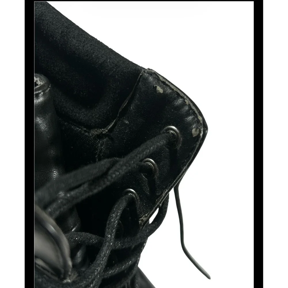Perry Ellis Portfolio Dakota Black Cap Toe Boots Mens Size 8 Leather Like Finish